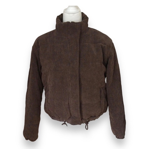 ⛔️SOLD⛔️ ASHLEY BY 26 INTERNATIONAL Corduroy Puffer Full-zip Jacket Brown Size M - Picture 4 of 14